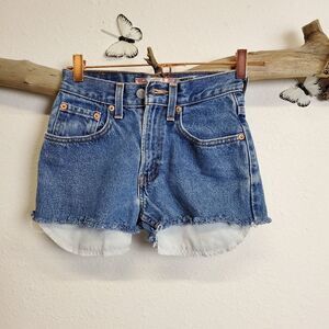 Levi's slim distressed cutoffs blue